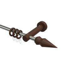 Gardinenstange 16 mm Ø Edelstahl / Holz Nussbaum lackiert Adrian Doman Gardinenstange 16 mm Ø Edelstahl / Holz Nussbaum lackiert Adrian Doman