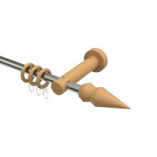 Vorhangstange Edelstahl / Holz Buche lackiert 16 mm Ø Adrian Doman Vorhangstange Edelstahl / Holz Buche lackiert 16 mm Ø Adrian Doman