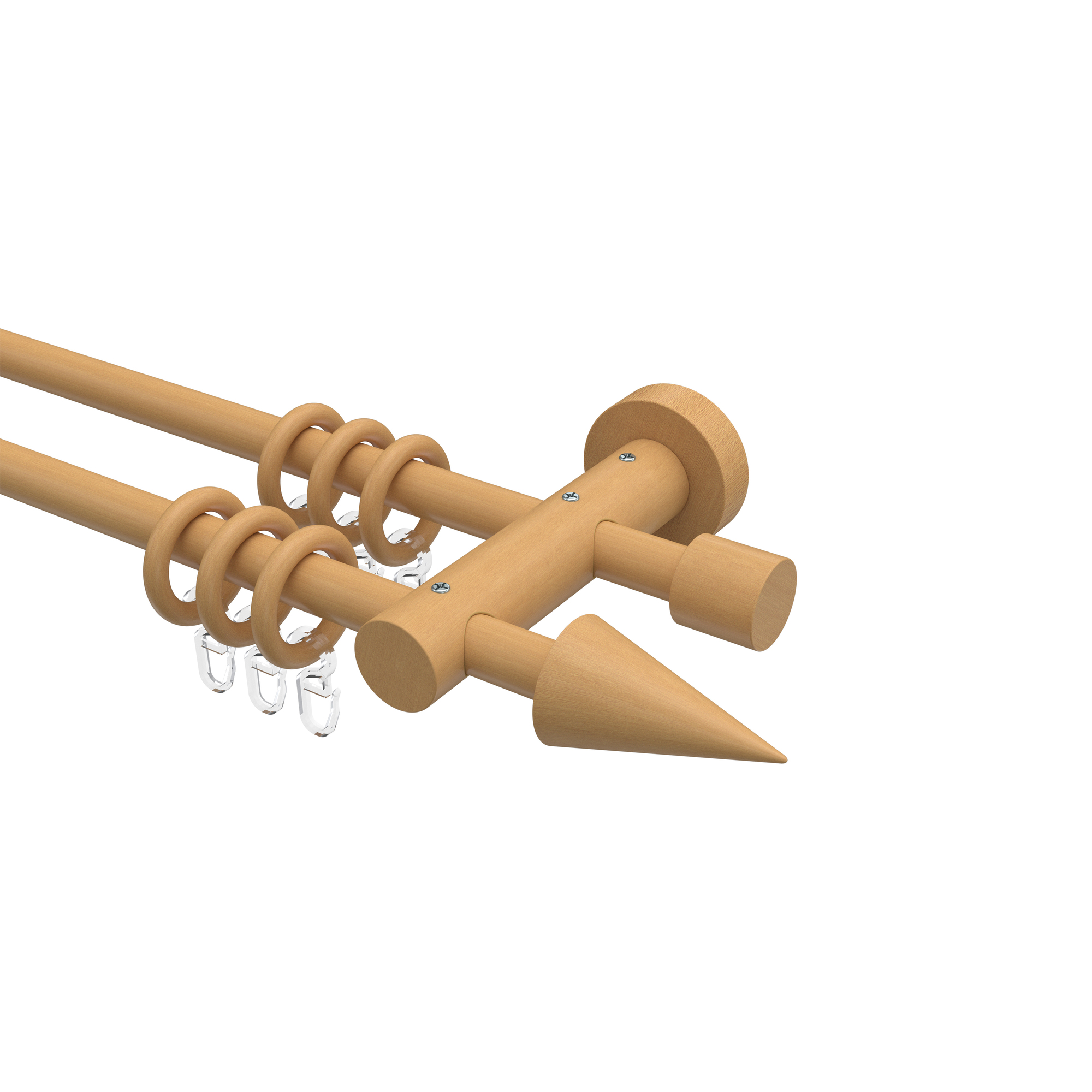 Gardinenstangen Holz Buche lackiert doppelläufig 16 mm Ø Adrian Holly Gardinenstangen Holz Buche lackiert doppelläufig 16 mm Ø Adrian Holly