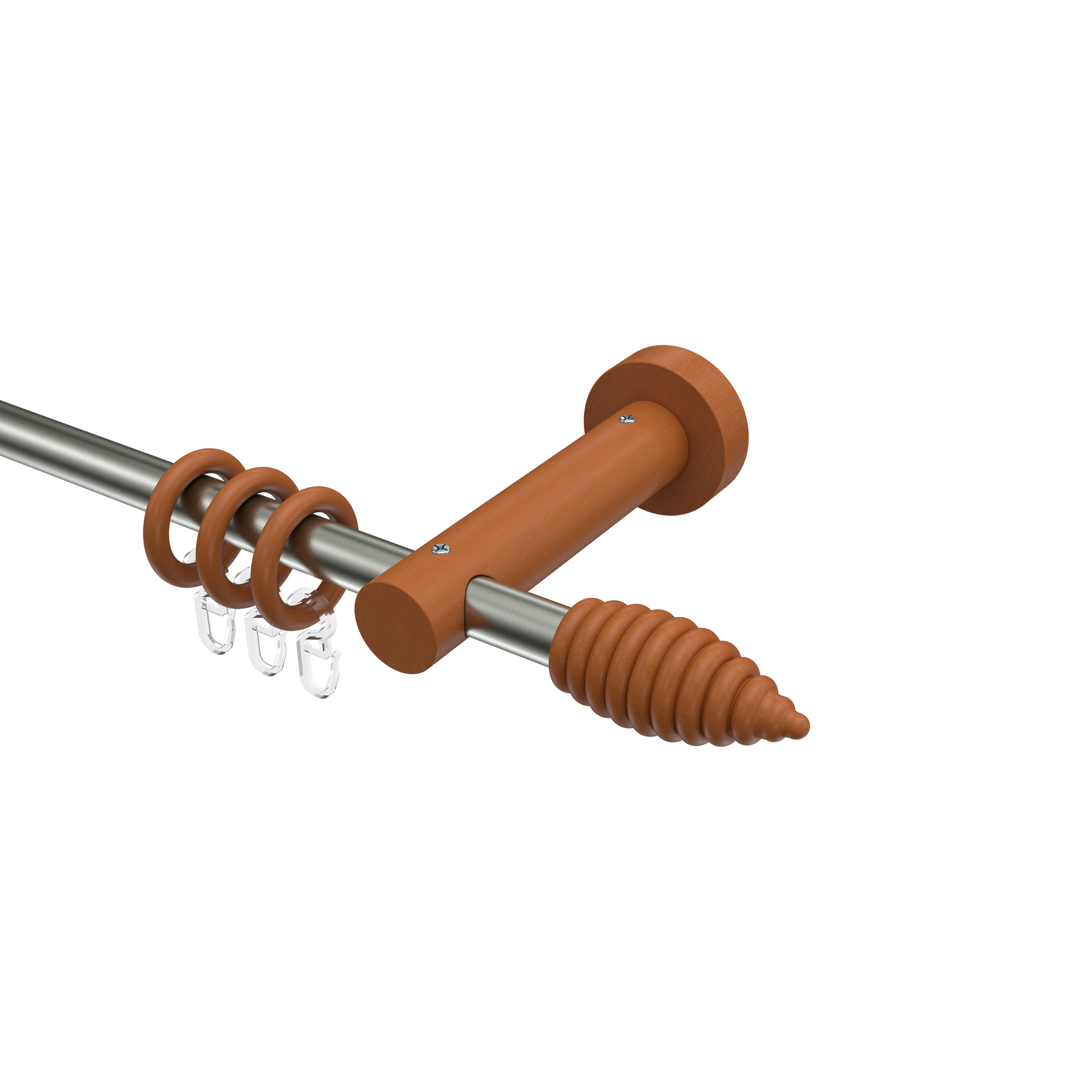 Metall / Holz Gardinenstangen in Edelstahl-Optik / Kirschbaum lackiert 16 mm Ø Adrian Asta Metall / Holz Gardinenstangen in Edelstahl-Optik / Kirschbaum lackiert 16 mm Ø Adrian Asta