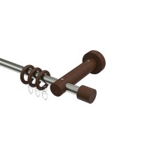 Vorhangstange 16 mm Ø Edelstahl / Holz Nussbaum lackiert Adrian Pin Vorhangstange 16 mm Ø Edelstahl / Holz Nussbaum lackiert Adrian Pin