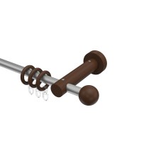 Silbergrau / Nussbaum lackiert Gardinenstangen 16 mm Ø Adrian Geo Silbergrau / Nussbaum lackiert Gardinenstangen 16 mm Ø Adrian Geo