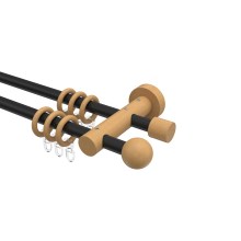 Schwarz / Buche Gardinenstangen doppelläufig 16 mm Ø Adrian Geo Schwarz / Buche Gardinenstangen doppelläufig 16 mm Ø Adrian Geo