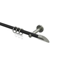 Gardinenstangen Metall 16 mm Ø Medium Santoni Schwarz/Edelstahl-Optik Gardinenstangen Metall 16 mm Ø Medium Santoni Schwarz/Edelstahl-Optik