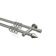Edelstahl-Gardinenstangen V2A 2-läufig 16 mm Ø Enorma Castello Edelstahl-Gardinenstangen V2A 2-läufig 16 mm Ø Enorma Castello