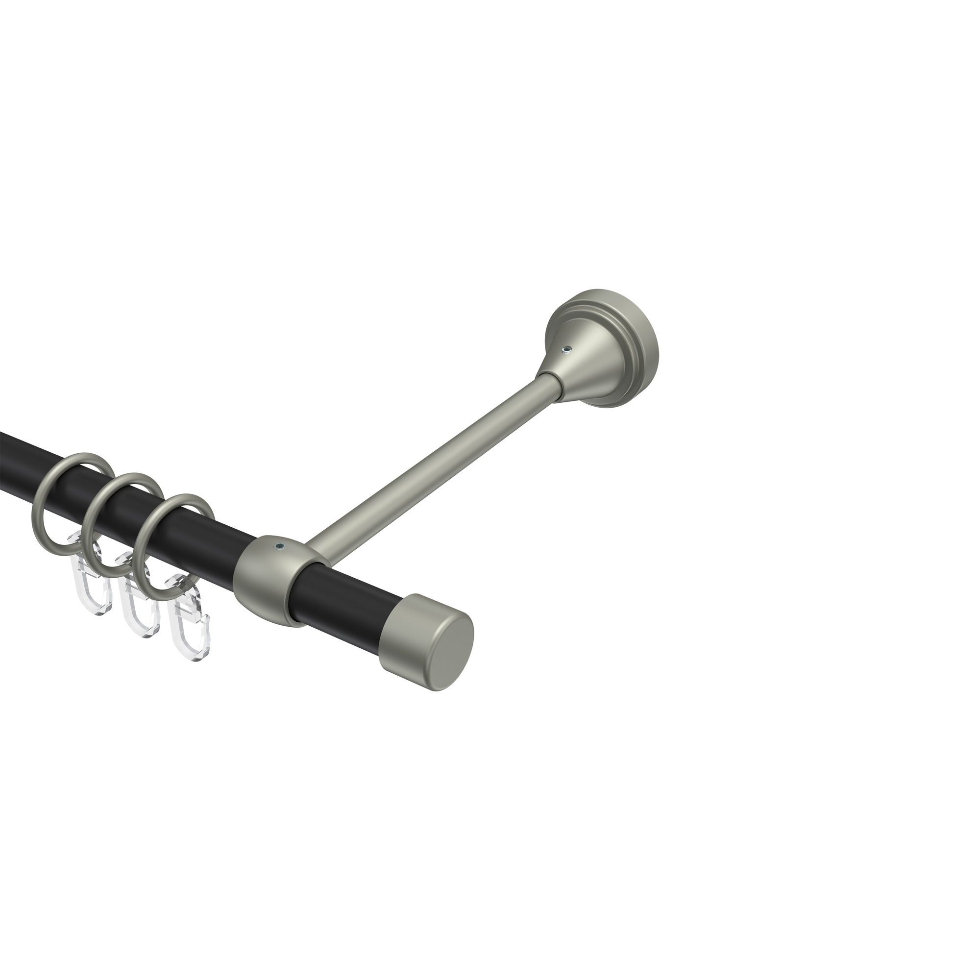 Vorhangstange Schwarz / Chrom matt, Metall 16 mm Ø Primus Lucan Vorhangstange Schwarz / Chrom matt, Metall 16 mm Ø Primus Lucan