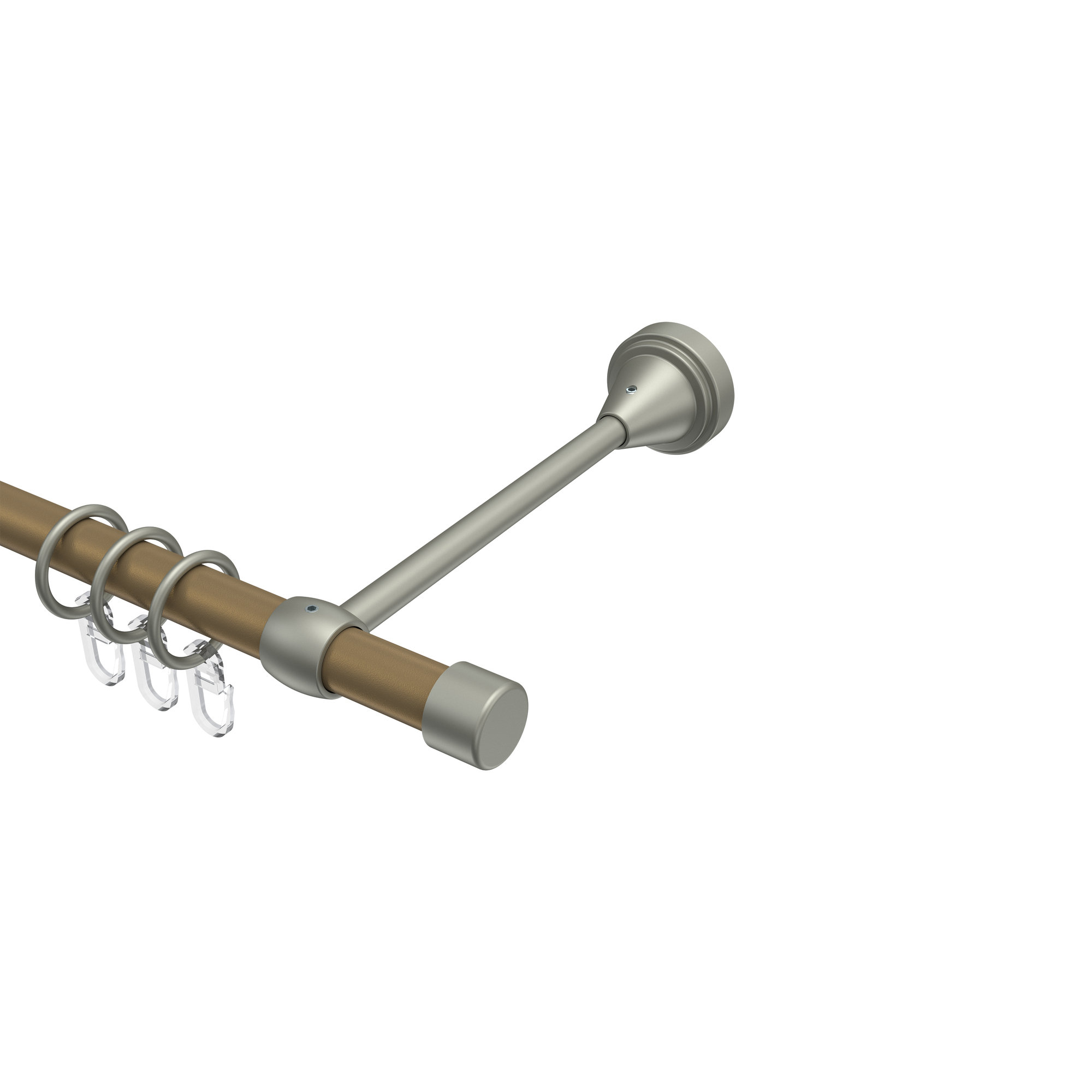 Gardinenstange Gold matt / Chrom matt, Metall 16 mm Ø Primus Lucan Gardinenstange Gold matt / Chrom matt, Metall 16 mm Ø Primus Lucan