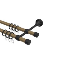 Gardinenstange Gold matt / Schwarz, Metall 16 mm Ø Primus Lucan, 2-läufig Gardinenstange Gold matt / Schwarz, Metall 16 mm Ø Primus Lucan, 2-läufig