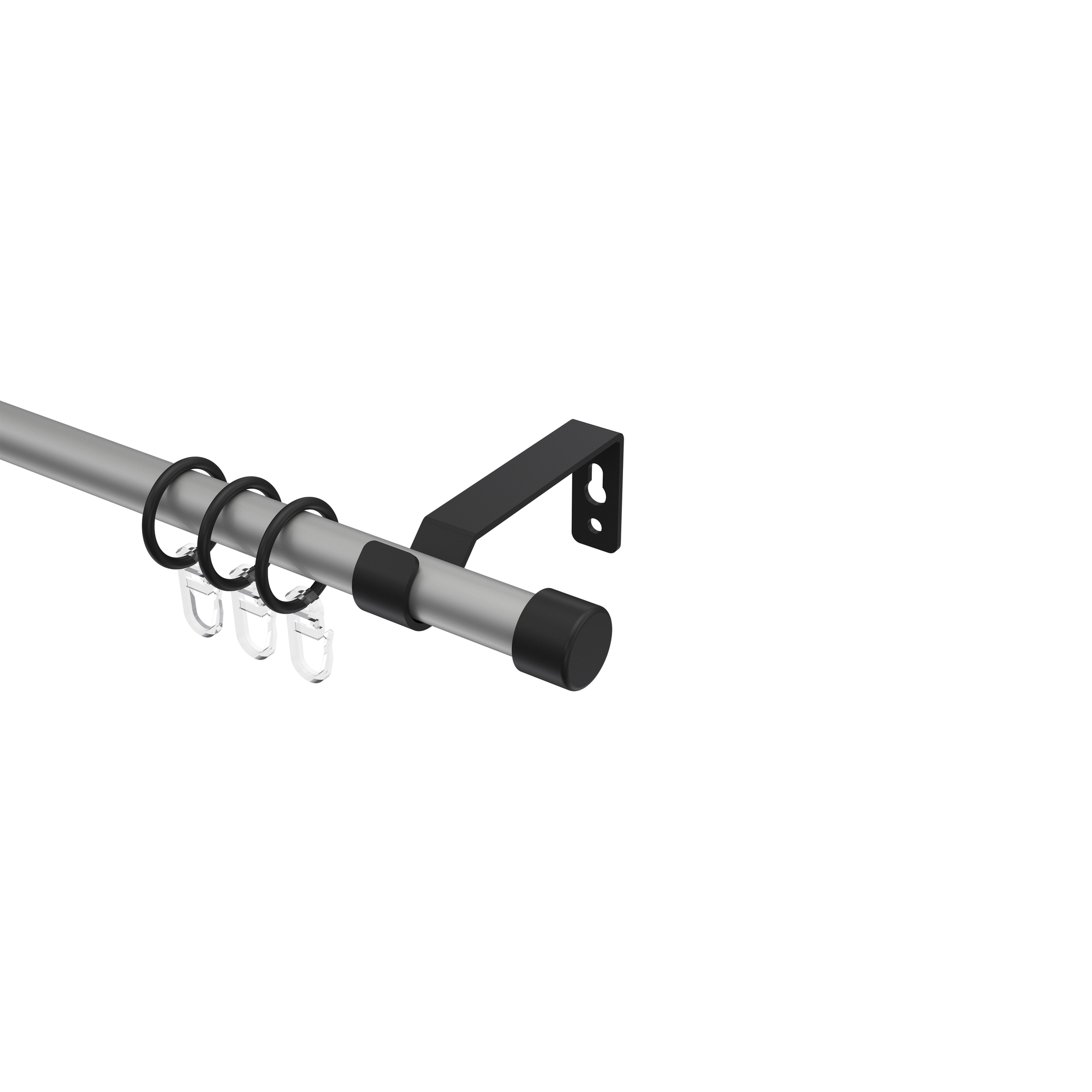 Gardinenstange Silbergrau / Schwarz, Metall 16 mm Ø Olymp Lucan Gardinenstange Silbergrau / Schwarz, Metall 16 mm Ø Olymp Lucan