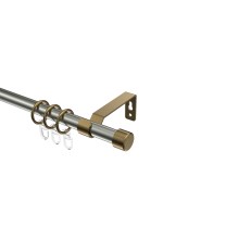 Gardinenstange Edelstahl-Optik / Messing Antik, Metall 16 mm Ø Olymp Lucan Gardinenstange Edelstahl-Optik / Messing Antik, Metall 16 mm Ø Olymp Lucan