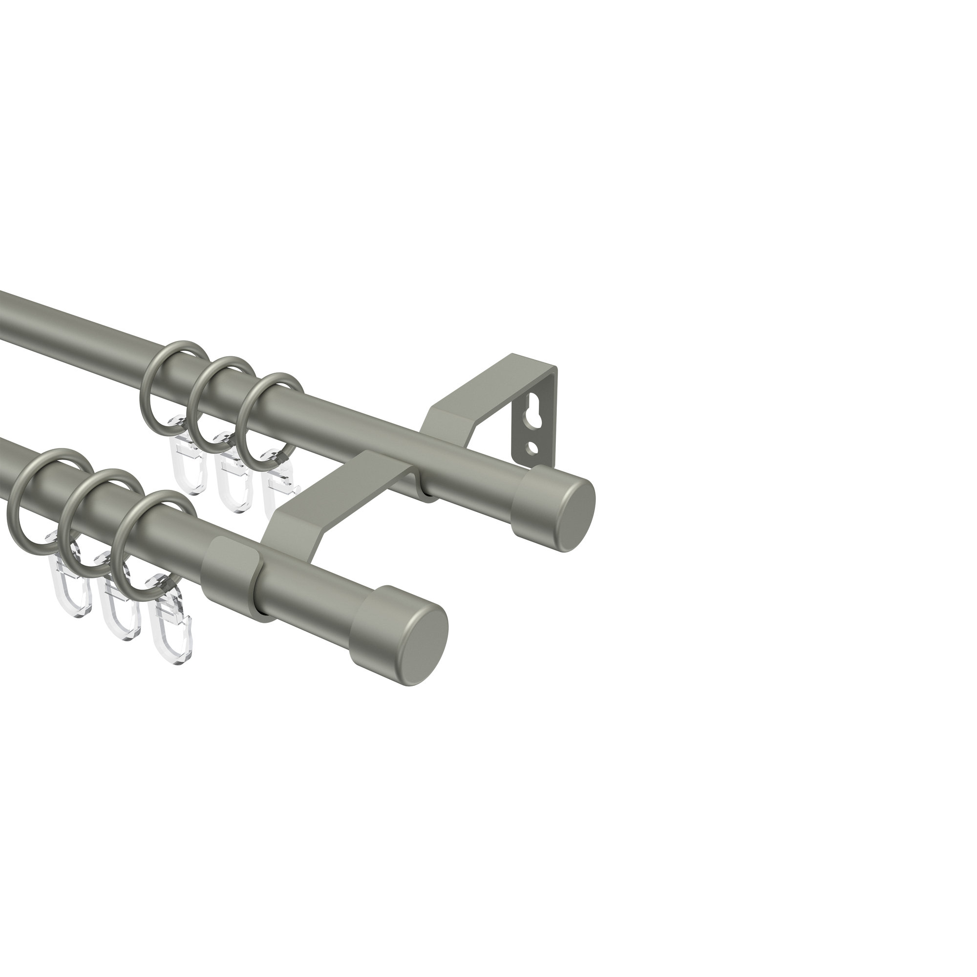 Vorhangstange Chrom matt, Metall 16 mm Ø Olymp Lucan, 2-läufig Vorhangstange Chrom matt, Metall 16 mm Ø Olymp Lucan, 2-läufig