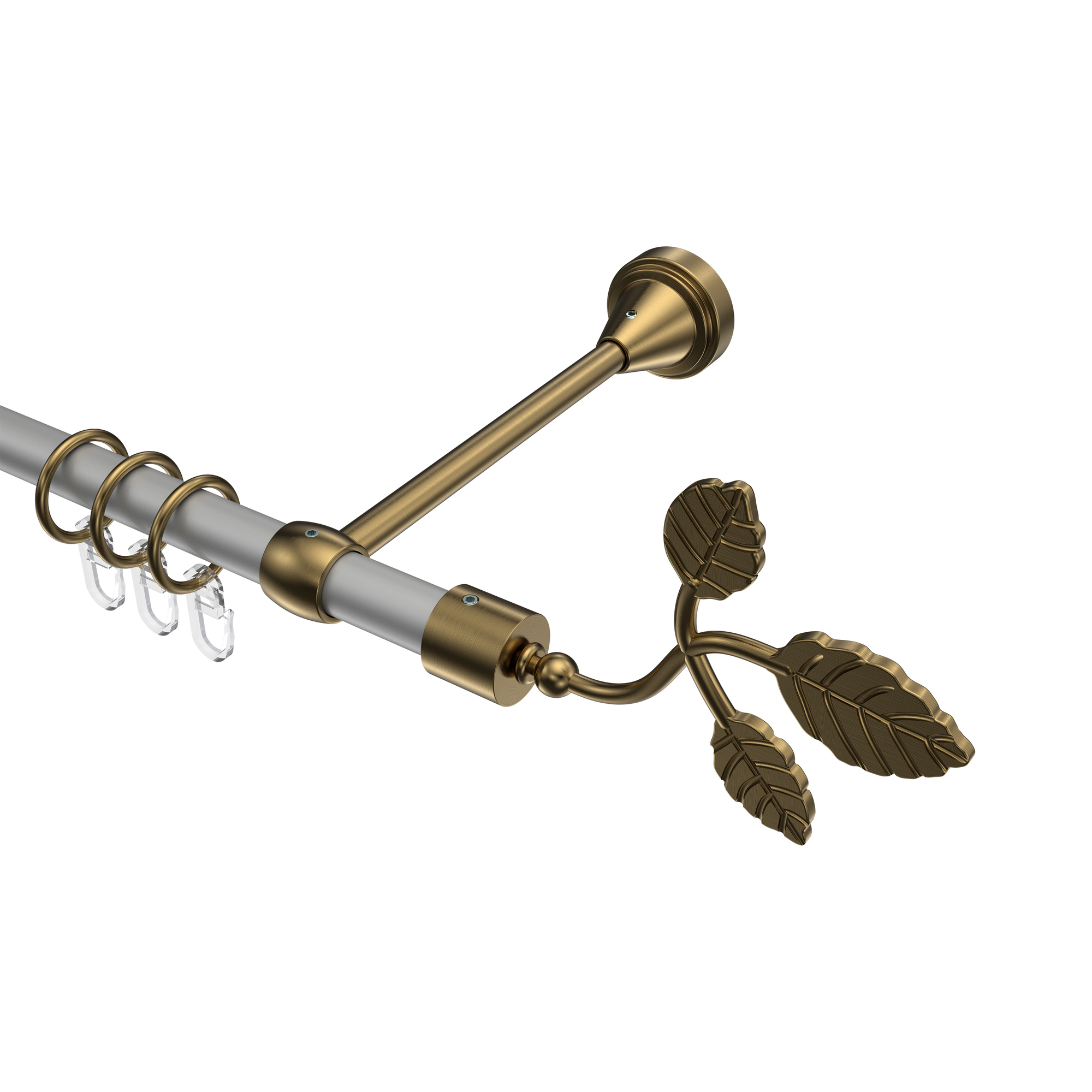 Gardinenstange Silbergrau / Messing Antik, Metall 16 mm Ø Primus Alessia Gardinenstange Silbergrau / Messing Antik, Metall 16 mm Ø Primus Alessia