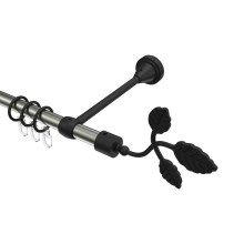 Gardinenstange Edelstahl-Optik / Schwarz, Metall 16 mm Ø Primus Alessia Gardinenstange Edelstahl-Optik / Schwarz, Metall 16 mm Ø Primus Alessia