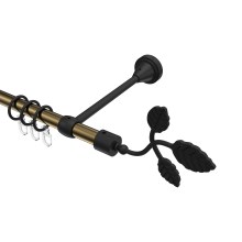 Vorhangstange Messing Antik / Schwarz, Metall 16 mm Ø Primus Alessia Vorhangstange Messing Antik / Schwarz, Metall 16 mm Ø Primus Alessia