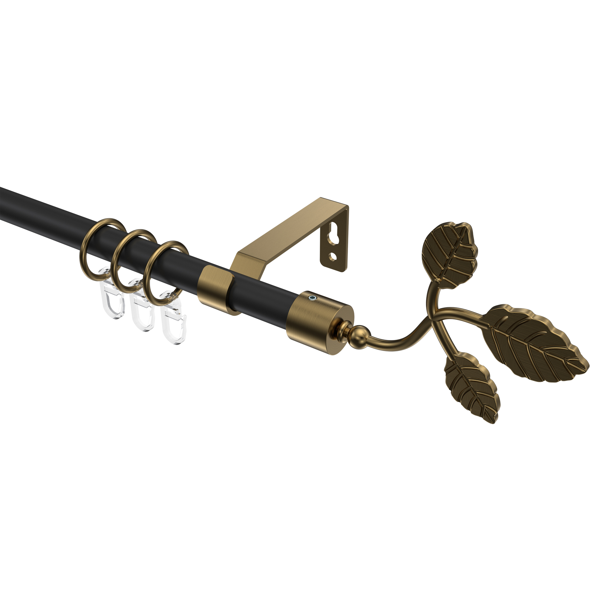 Gardinenstange Schwarz / Messing Antik, Metall 16 mm Ø Olymp Alessia Gardinenstange Schwarz / Messing Antik, Metall 16 mm Ø Olymp Alessia