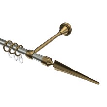 Gardinenstange Edelstahl-Optik / Messing Antik, Metall 16 mm Ø Primus Lorenzo Gardinenstange Edelstahl-Optik / Messing Antik, Metall 16 mm Ø Primus Lorenzo