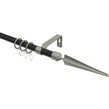 Gardinenstange Schwarz / Chrom matt, Metall 16 mm Ø Olymp Lorenzo Gardinenstange Schwarz / Chrom matt, Metall 16 mm Ø Olymp Lorenzo