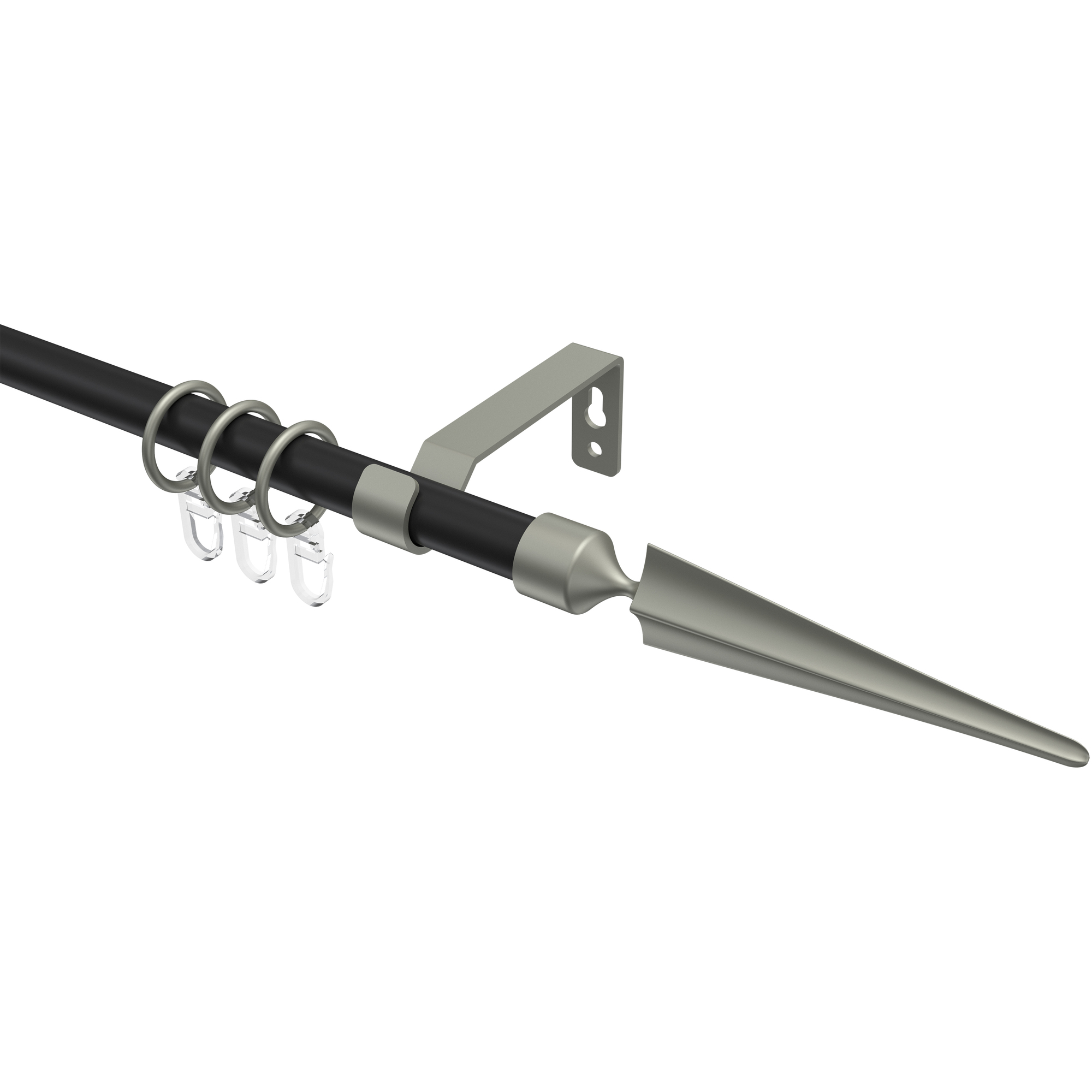 Gardinenstange Schwarz / Chrom matt, Metall 16 mm Ø Olymp Lorenzo Gardinenstange Schwarz / Chrom matt, Metall 16 mm Ø Olymp Lorenzo