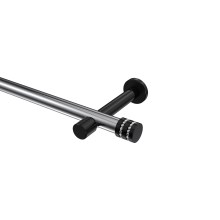 Vorhangstange Chrom / Schwarz, Metall 20 mm Ø Prestige Estana Vorhangstange Chrom / Schwarz, Metall 20 mm Ø Prestige Estana