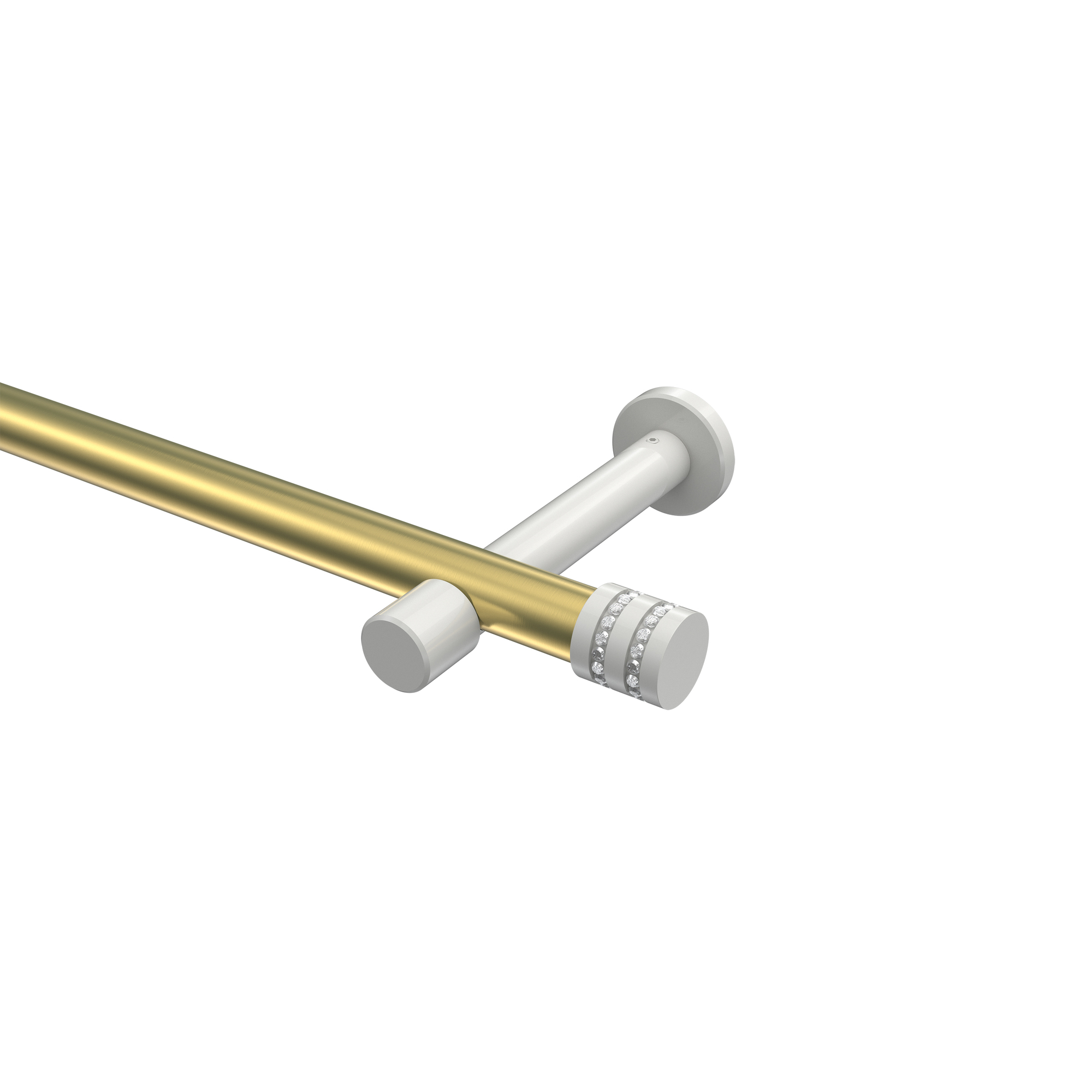 Vorhangstange Messing-Optik / Weiß, Metall 20 mm Ø Prestige Estana Vorhangstange Messing-Optik / Weiß, Metall 20 mm Ø Prestige Estana