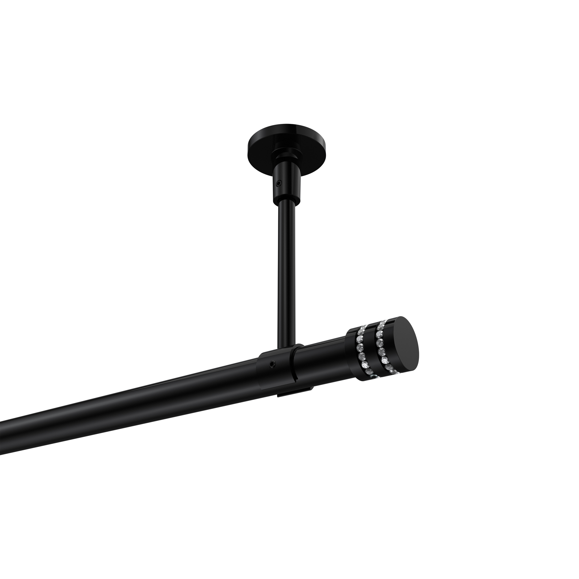 Gardinenstange (Deckenanbringung) Schwarz, Metall 20 mm Ø Sonette Estana Gardinenstange (Deckenanbringung) Schwarz, Metall 20 mm Ø Sonette Estana