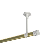 Gardinenstange (Deckenanbringung) Messing-Optik / Weiß, Metall 20 mm Ø Sonette Estana Gardinenstange (Deckenanbringung) Messing-Optik / Weiß, Metall 20 mm Ø Sonette Estana