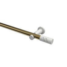 Vorhangstange Messing Antik / Weiß, Metall 20 mm Ø Platon Zoena Vorhangstange Messing Antik / Weiß, Metall 20 mm Ø Platon Zoena