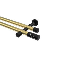 Vorhangstange Messing-Optik / Schwarz, zweiläufig Metall 20 mm Ø Prestige Zoena Vorhangstange Messing-Optik / Schwarz, zweiläufig Metall 20 mm Ø Prestige Zoena