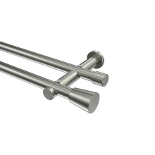 Gardinenstangen Edelstahl-Optik 20 mm Ø Platon Sitra, 2-läufig Gardinenstangen Edelstahl-Optik 20 mm Ø Platon Sitra, 2-läufig