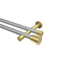 Vorhangstange Silbergrau / Messing-Optik, doppelläufig Metall 20 mm Ø Prestige Sitra Vorhangstange Silbergrau / Messing-Optik, doppelläufig Metall 20 mm Ø Prestige Sitra