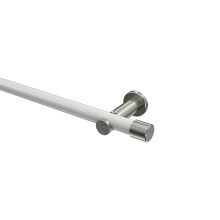 Vorhangstange Weiß / Edelstahl-Optik, Metall 20 mm Ø Platon Santo Vorhangstange Weiß / Edelstahl-Optik, Metall 20 mm Ø Platon Santo