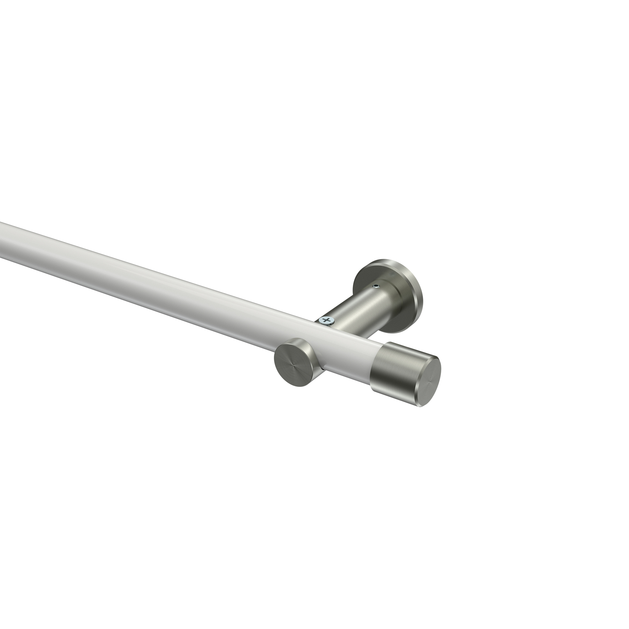 Vorhangstange Weiß / Edelstahl-Optik, Metall 20 mm Ø Platon Santo Vorhangstange Weiß / Edelstahl-Optik, Metall 20 mm Ø Platon Santo