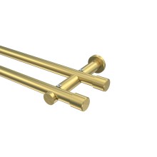 Gardinenstange Messing-Optik 20 mm Ø Platon Santo, doppelläufig Gardinenstange Messing-Optik 20 mm Ø Platon Santo, doppelläufig