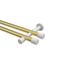 Vorhangstange Messing-Optik / Weiß, 2-läufig Metall 20 mm Ø Prestige Santo Vorhangstange Messing-Optik / Weiß, 2-läufig Metall 20 mm Ø Prestige Santo