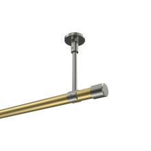 Vorhangstange (Deckenanbringung) Messing-Optik / Edelstahl-Optik, Metall 20 mm Ø Sonette Santo Vorhangstange (Deckenanbringung) Messing-Optik / Edelstahl-Optik, Metall 20 mm Ø Sonette Santo