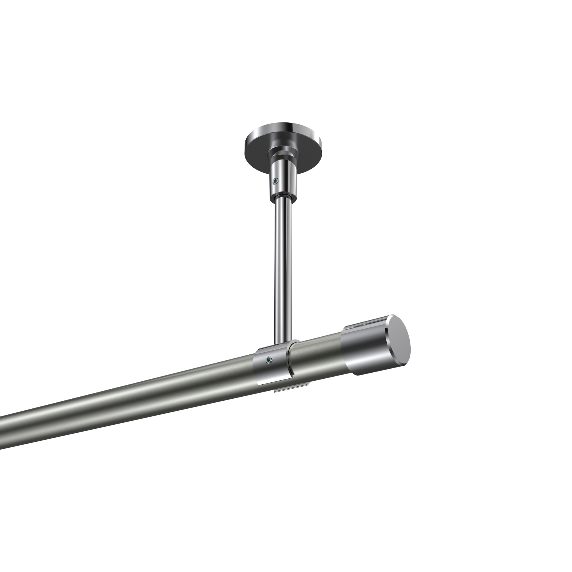 Gardinenstange (Deckenanbringung) Edelstahl-Optik / Chrom, Metall 20 mm Ø Sonette Santo Gardinenstange (Deckenanbringung) Edelstahl-Optik / Chrom, Metall 20 mm Ø Sonette Santo