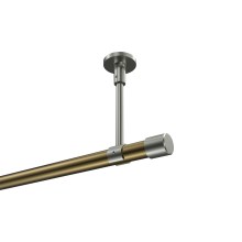 Vorhangstange (Deckenanbringung) Messing Antik / Edelstahl-Optik, Metall 20 mm Ø Sonette Santo Vorhangstange (Deckenanbringung) Messing Antik / Edelstahl-Optik, Metall 20 mm Ø Sonette Santo