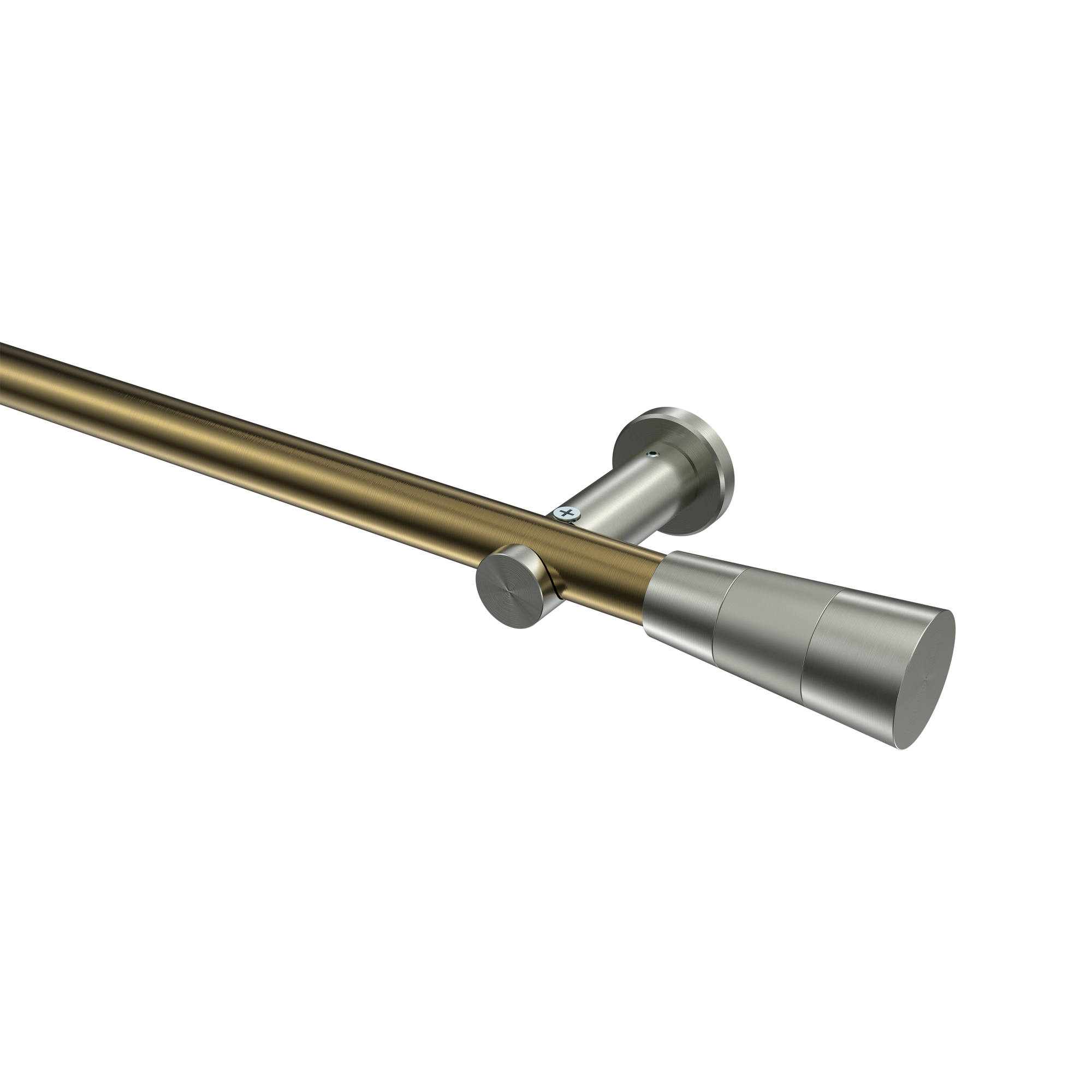 Vorhangstange Messing Antik / Edelstahl-Optik, Metall 20 mm Ø Platon Tanara Vorhangstange Messing Antik / Edelstahl-Optik, Metall 20 mm Ø Platon Tanara