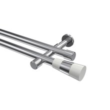 Gardinenstange Chrom, Metall 20 mm Ø Prestige Tanara, doppelläufig Gardinenstange Chrom, Metall 20 mm Ø Prestige Tanara, doppelläufig