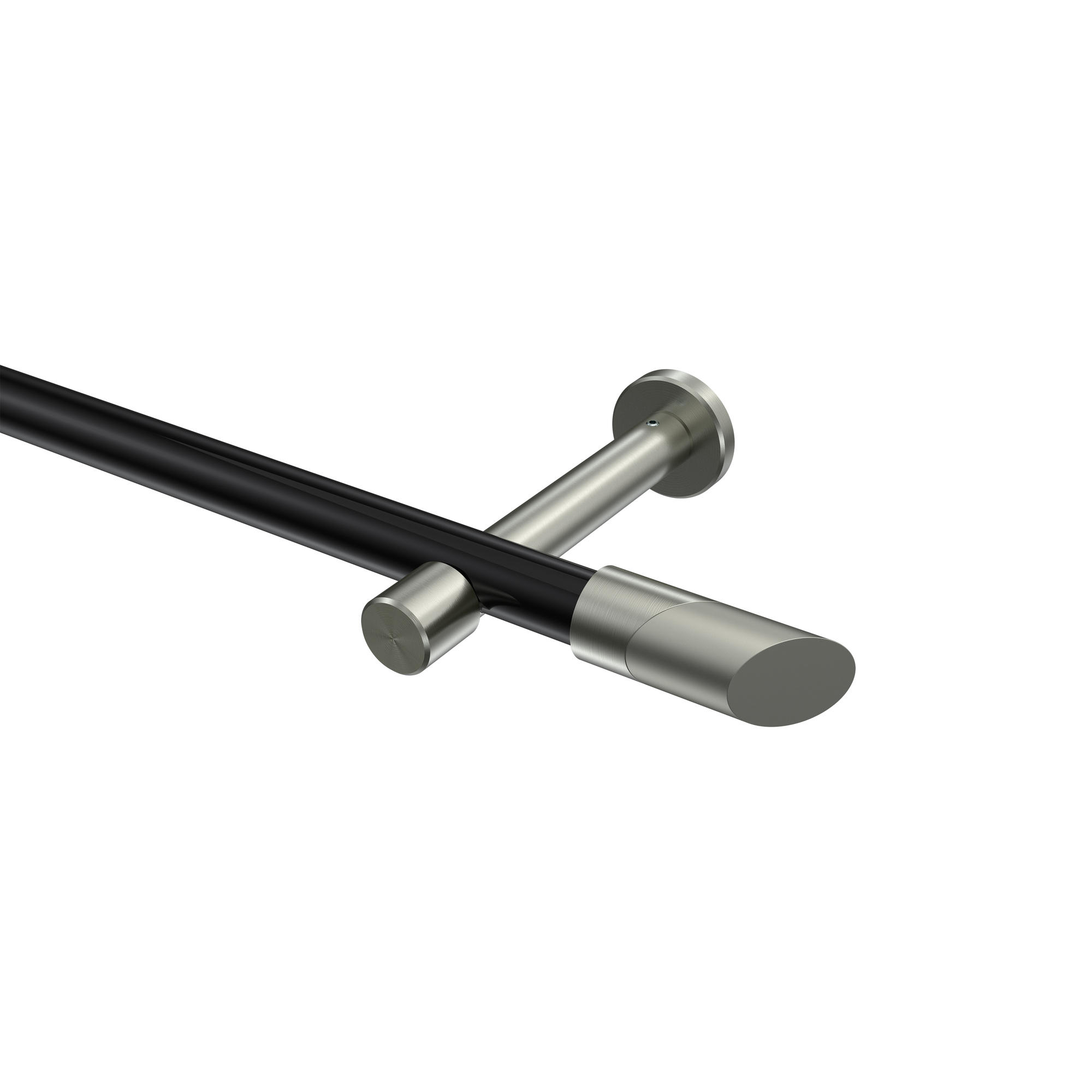 Vorhangstangen Schwarz / Edelstahl-Optik, Metall 20 mm Ø Prestige Verano Vorhangstangen Schwarz / Edelstahl-Optik, Metall 20 mm Ø Prestige Verano