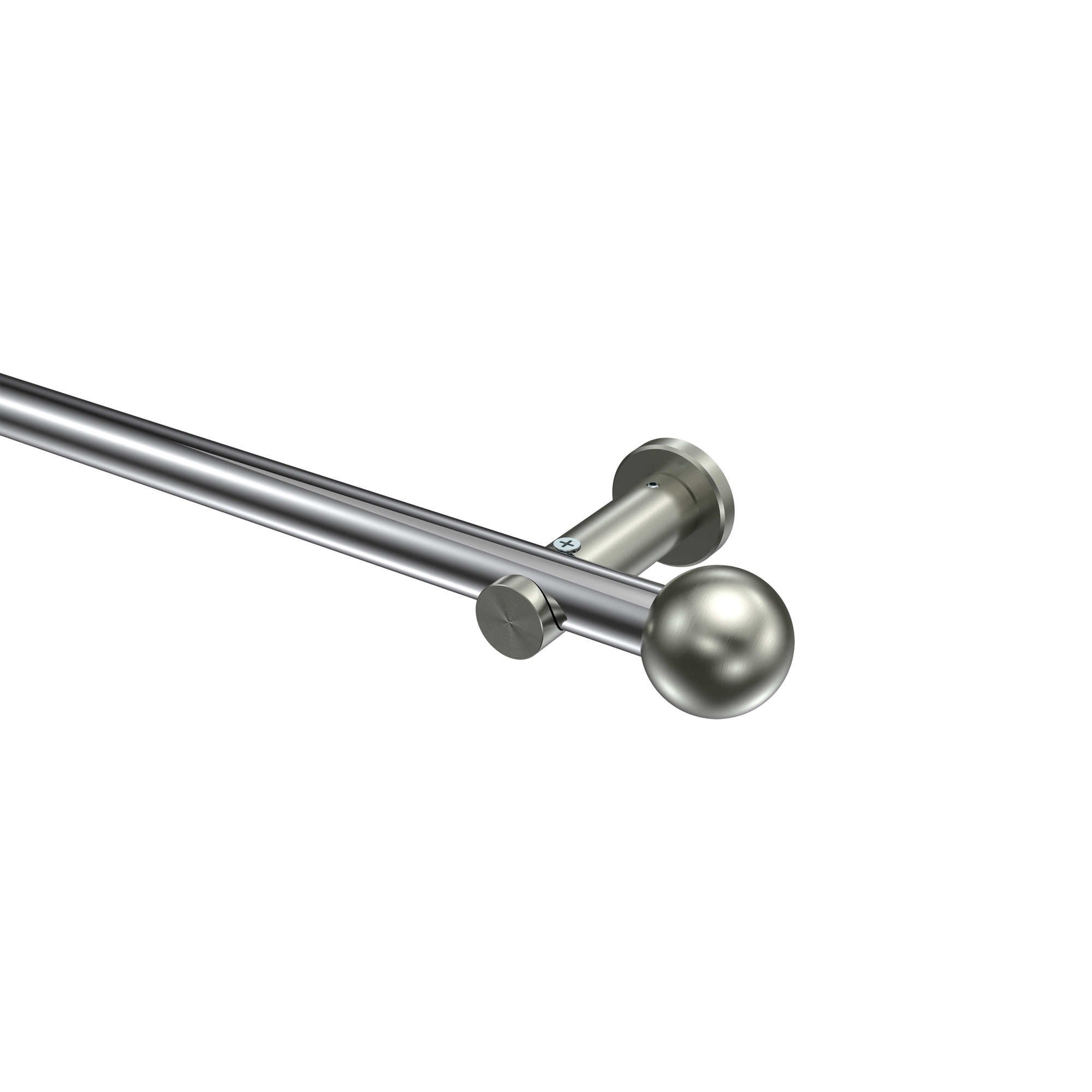 Vorhangstange Chrom / Edelstahl-Optik, Metall 20 mm Ø Platon Luino Vorhangstange Chrom / Edelstahl-Optik, Metall 20 mm Ø Platon Luino