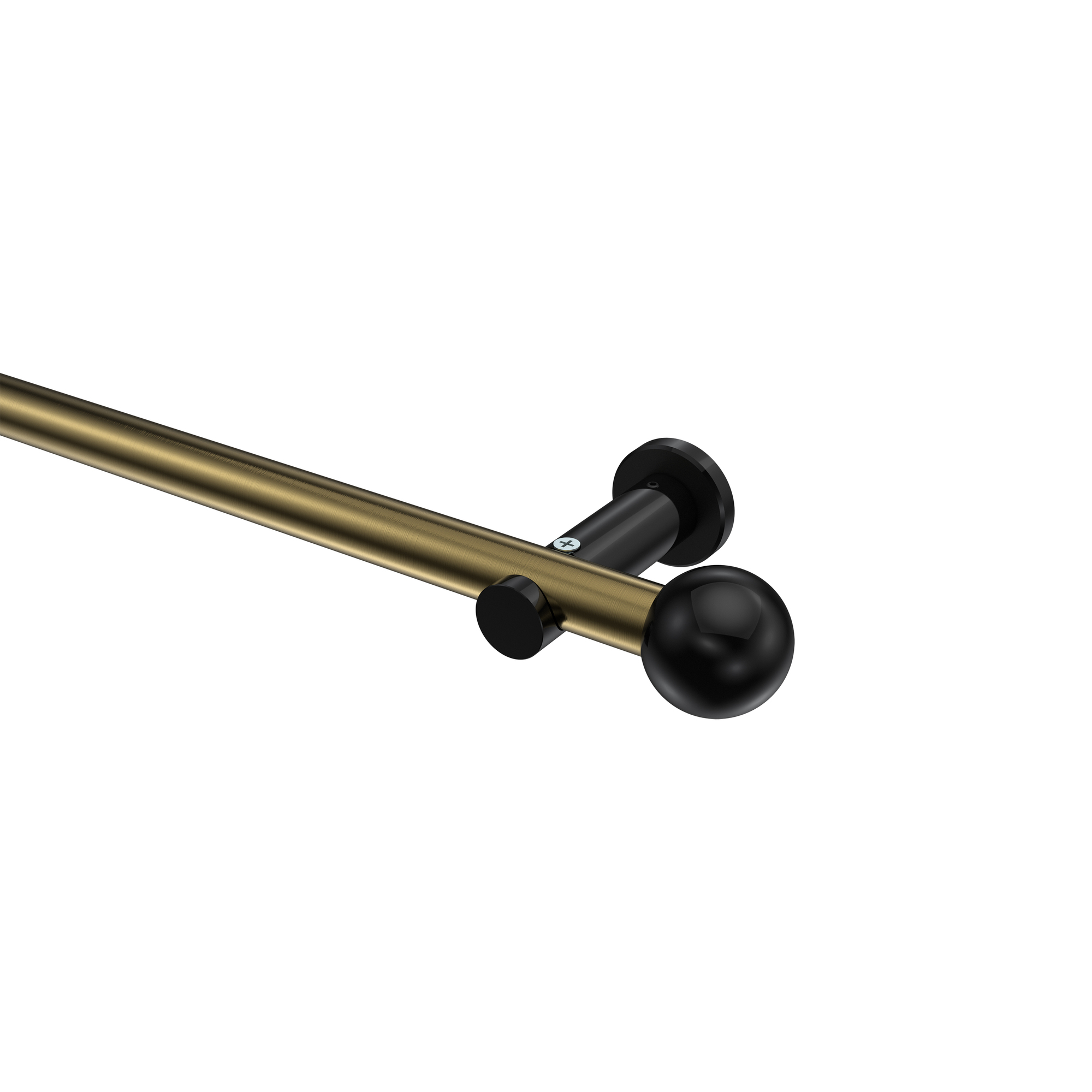 Gardinenstange Messing Antik / Schwarz, Metall 20 mm Ø Platon Luino Gardinenstange Messing Antik / Schwarz, Metall 20 mm Ø Platon Luino