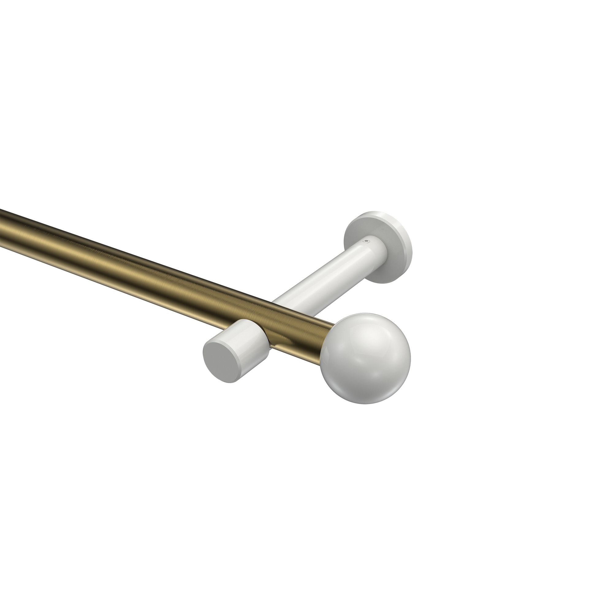 Vorhangstange Messing Antik / Weiß, Metall 20 mm Ø Prestige Luino Vorhangstange Messing Antik / Weiß, Metall 20 mm Ø Prestige Luino