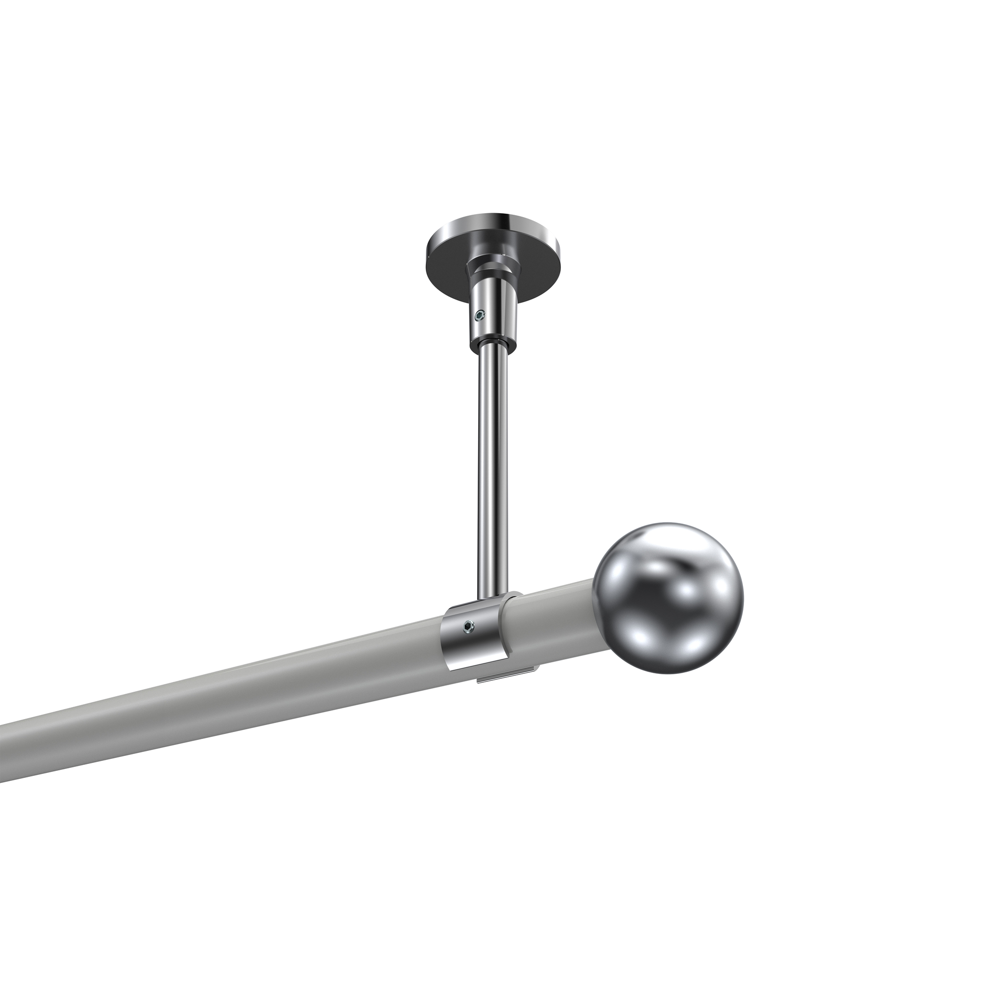 Gardinenstange (Deckenbefestigung) Weiß / Chrom, Metall 20 mm Ø Sonette Luino Gardinenstange (Deckenbefestigung) Weiß / Chrom, Metall 20 mm Ø Sonette Luino