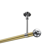 Gardinenstange (Deckenbefestigung) Messing-Optik / Chrom, Metall 20 mm Ø Sonette Luino Gardinenstange (Deckenbefestigung) Messing-Optik / Chrom, Metall 20 mm Ø Sonette Luino