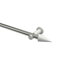 Vorhangstange Edelstahl-Optik / Weiß, Metall 20 mm Ø Platon Savio Vorhangstange Edelstahl-Optik / Weiß, Metall 20 mm Ø Platon Savio