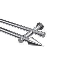 Vorhangstange Chrom, Metall 20 mm Ø Platon Savio, doppelläufig Vorhangstange Chrom, Metall 20 mm Ø Platon Savio, doppelläufig