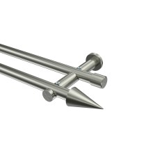 Gardinenstange Edelstahl-Optik 20 mm Ø Platon Savio, zweiläufig Gardinenstange Edelstahl-Optik 20 mm Ø Platon Savio, zweiläufig