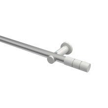Vorhangstange Silbergrau / Weiß, Metall 20 mm Ø Platon Elanto Vorhangstange Silbergrau / Weiß, Metall 20 mm Ø Platon Elanto