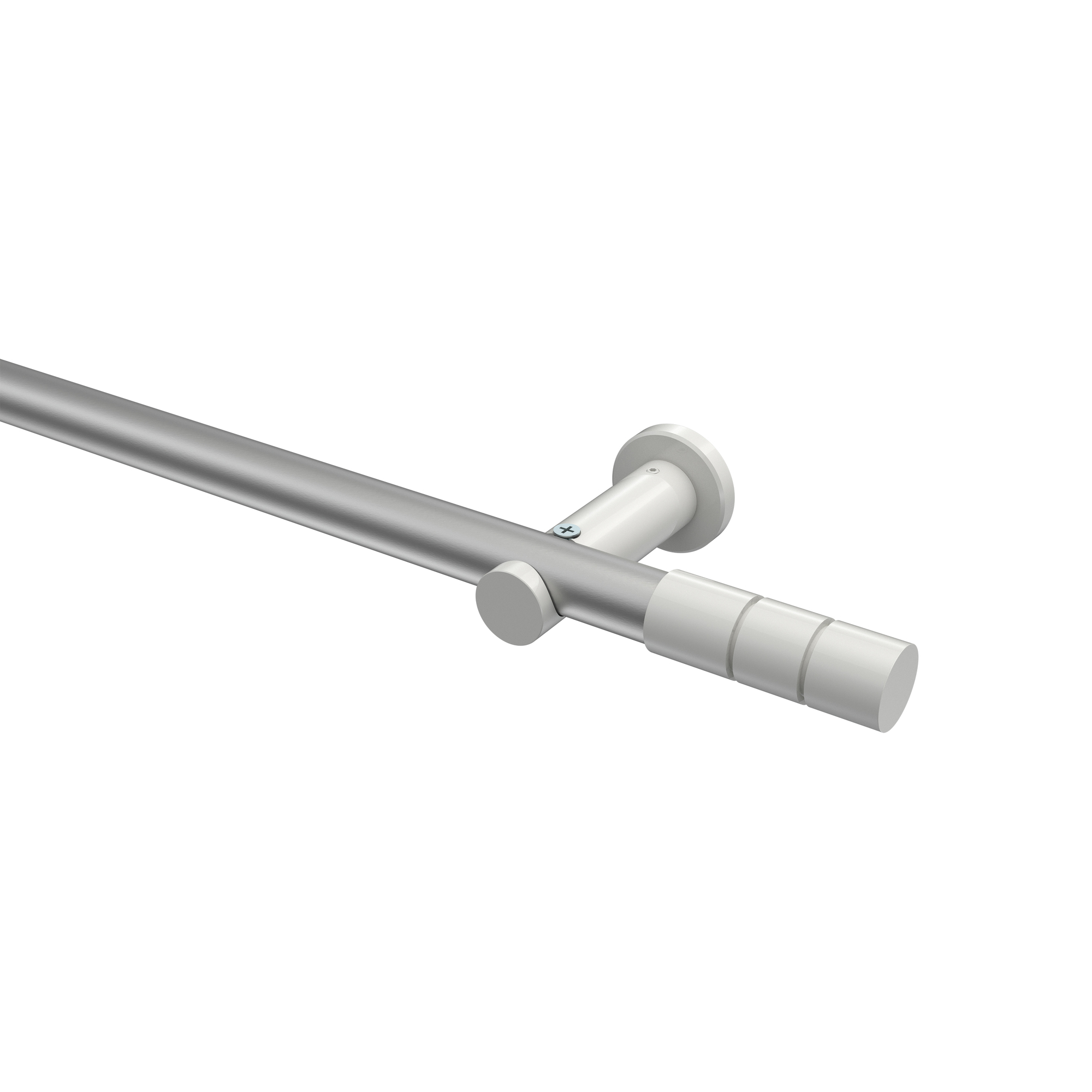 Vorhangstange Silbergrau / Weiß, Metall 20 mm Ø Platon Elanto Vorhangstange Silbergrau / Weiß, Metall 20 mm Ø Platon Elanto